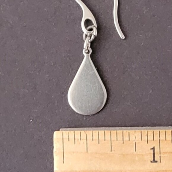 TEARDROP Stainless Steel HOOK Earrings Minimalist - Picture 4 of 16